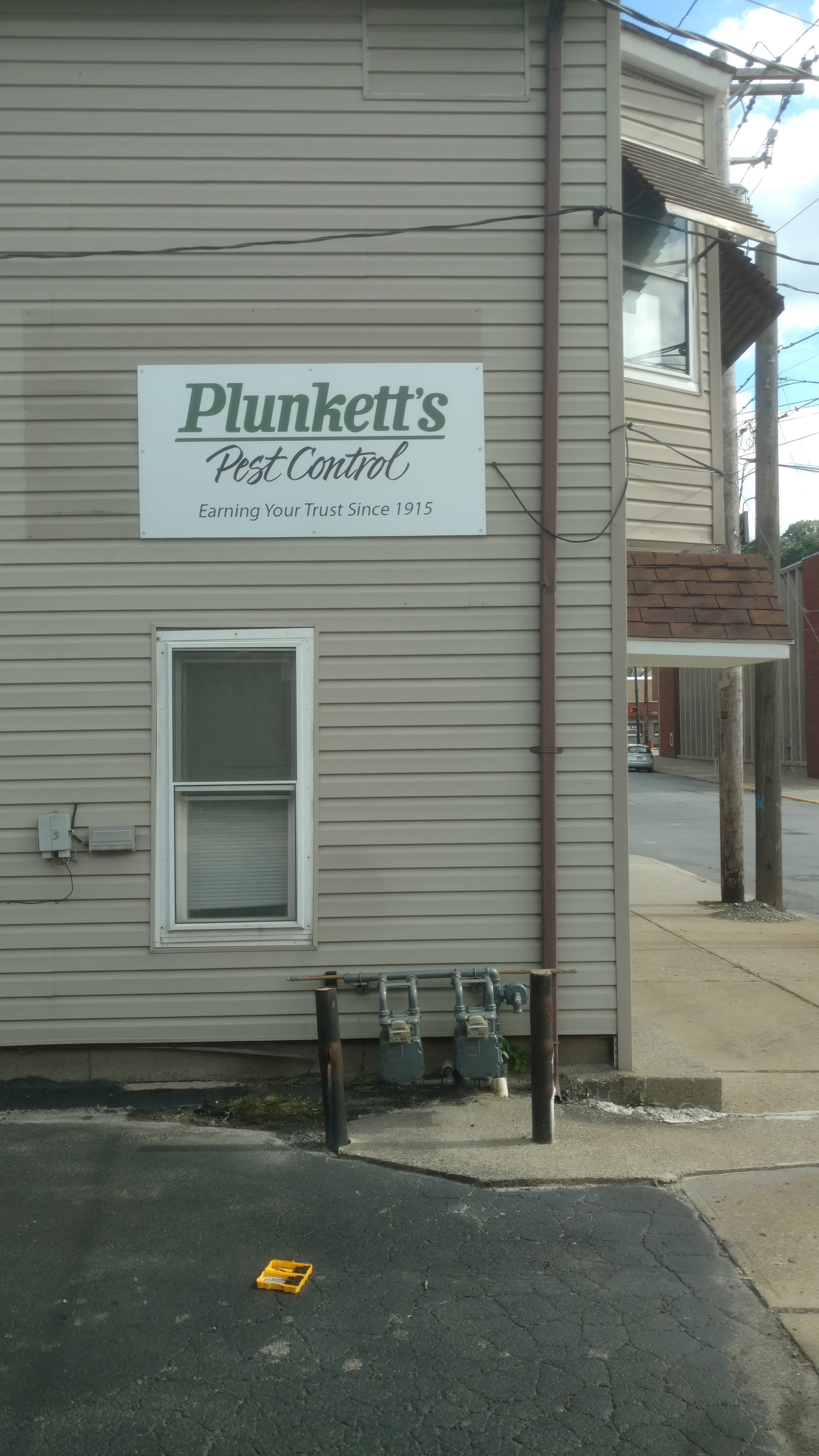 Plunkett's signage on the wall